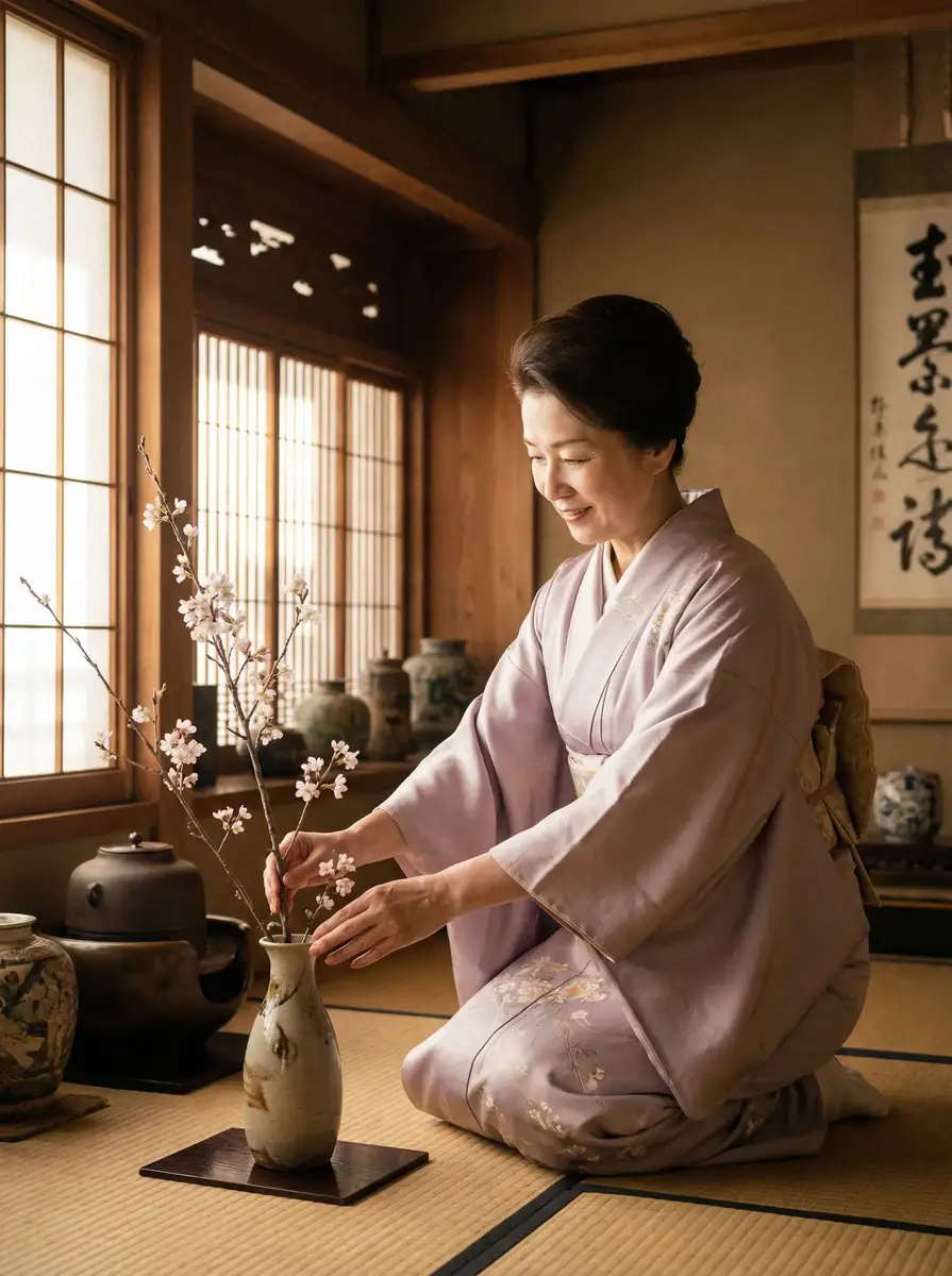 一位优雅的 女神视频::女神视频自媒体交流社区 | 真实可靠女神视频高清播放 在和室中插花